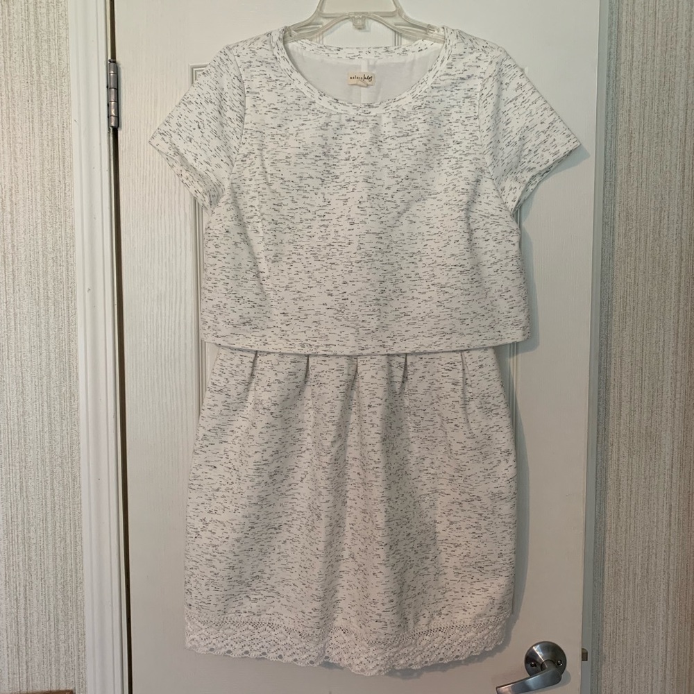 Maison Jules White Heathered Dress with Pockets Size XXL